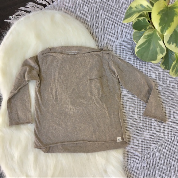 Burt's Bees Other - Organic Burt’s Bees Heathered Tan Long Sleeve Tee